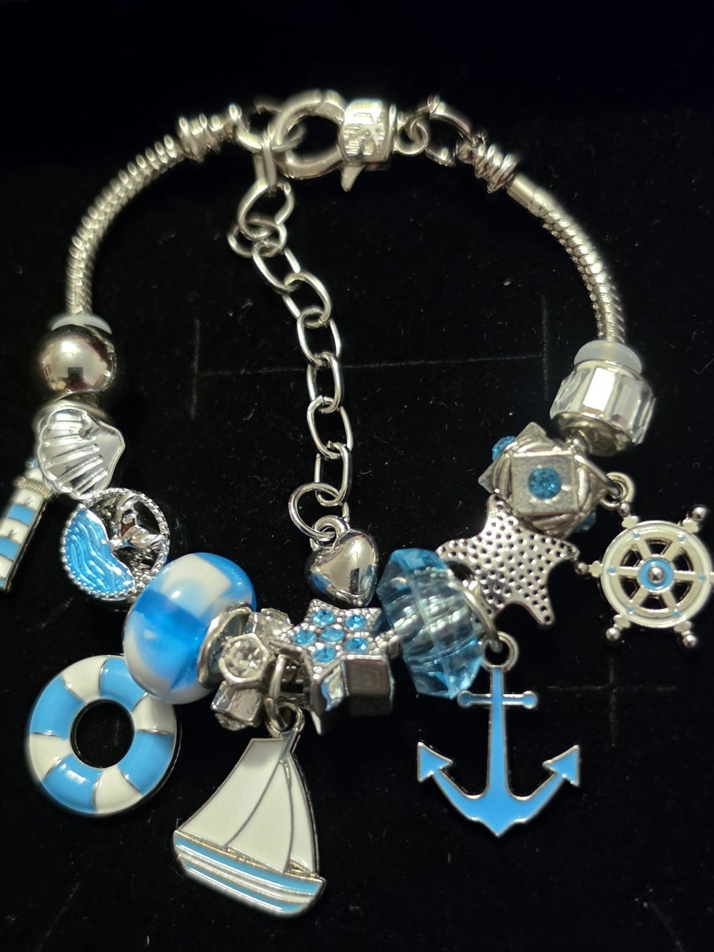 Blue Nautical Charm Bracelet